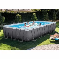Intex Ultra Frame XTR Pool - 732 X 366 X 132 Cm - Met Zandfilterpomp En Accessoires -Winkel Voor Zwembadbenodigdheden 26362 in use