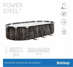 Bestway Power Steel Oval Zwembad - 732 X 366 X 122 Cm - Met Filterpomp En Accessoires -Winkel Voor Zwembadbenodigdheden bestway power steel oval zwembad 732 x 366 x 122 cm 14