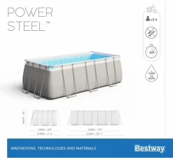 Bestway Power Steel Rectangular Zwembad - 282 X 196 X 84 Cm - Met Filterpomp En Accessoires -Winkel Voor Zwembadbenodigdheden bestway power steel rectangular zwembad 282 x 196 x 84 cm set 14