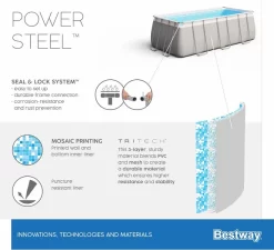 Bestway Power Steel Rectangular Zwembad - 282 X 196 X 84 Cm - Met Filterpomp En Accessoires -Winkel Voor Zwembadbenodigdheden bestway power steel rectangular zwembad 282 x 196 x 84 cm set 15