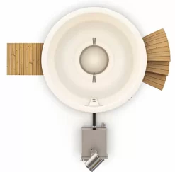 Houtgestookte Hottub Met Filteraansluiting - 4-6 Personen - Wit 9 Houtgestookte Hottub Met Filteraansluiting - 4-6 Personen - Wit -Winkel Voor Zwembadbenodigdheden bovenaanzicht incl