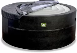 EXIT TOYS EXIT Leather Premium Opbouw Spa - 4-6 Persoons -Winkel Voor Zwembadbenodigdheden exit leather premium 6 opblaasbare spa cover half open