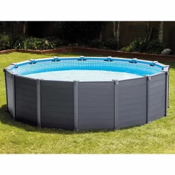 Intex Graphite Panel Pool - 478 X 124 Cm - Met Zandfilterpomp En Accessoires -Winkel Voor Zwembadbenodigdheden graphite panel