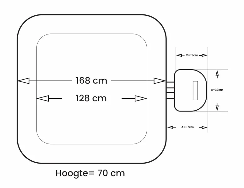 NetSpa Aspen Opblaasbare Spa - 4 Persoons 9 NetSpa Aspen Opblaasbare Spa - 4 Persoons - Afbeelding 7