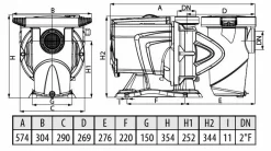 DAB E-Swim 300 M Variabele Zwembadpomp -Winkel Voor Zwembadbenodigdheden technische gegevens 2