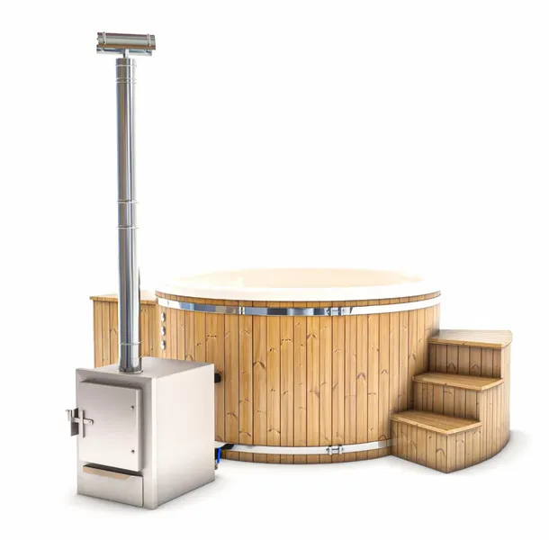 Houtgestookte Hottub Met Filteraansluiting - 4-6 Personen - Wit 4 Houtgestookte Hottub Met Filteraansluiting - 4-6 Personen - Wit - Afbeelding 2